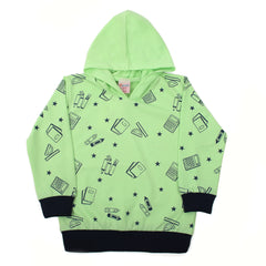 Girls Full Sleeves Hoodie T-Shirt - Light Green