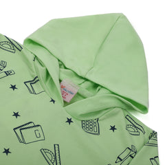 Girls Full Sleeves Hoodie T-Shirt - Light Green