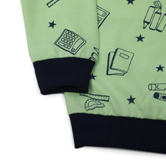 Girls Full Sleeves Hoodie T-Shirt - Light Green