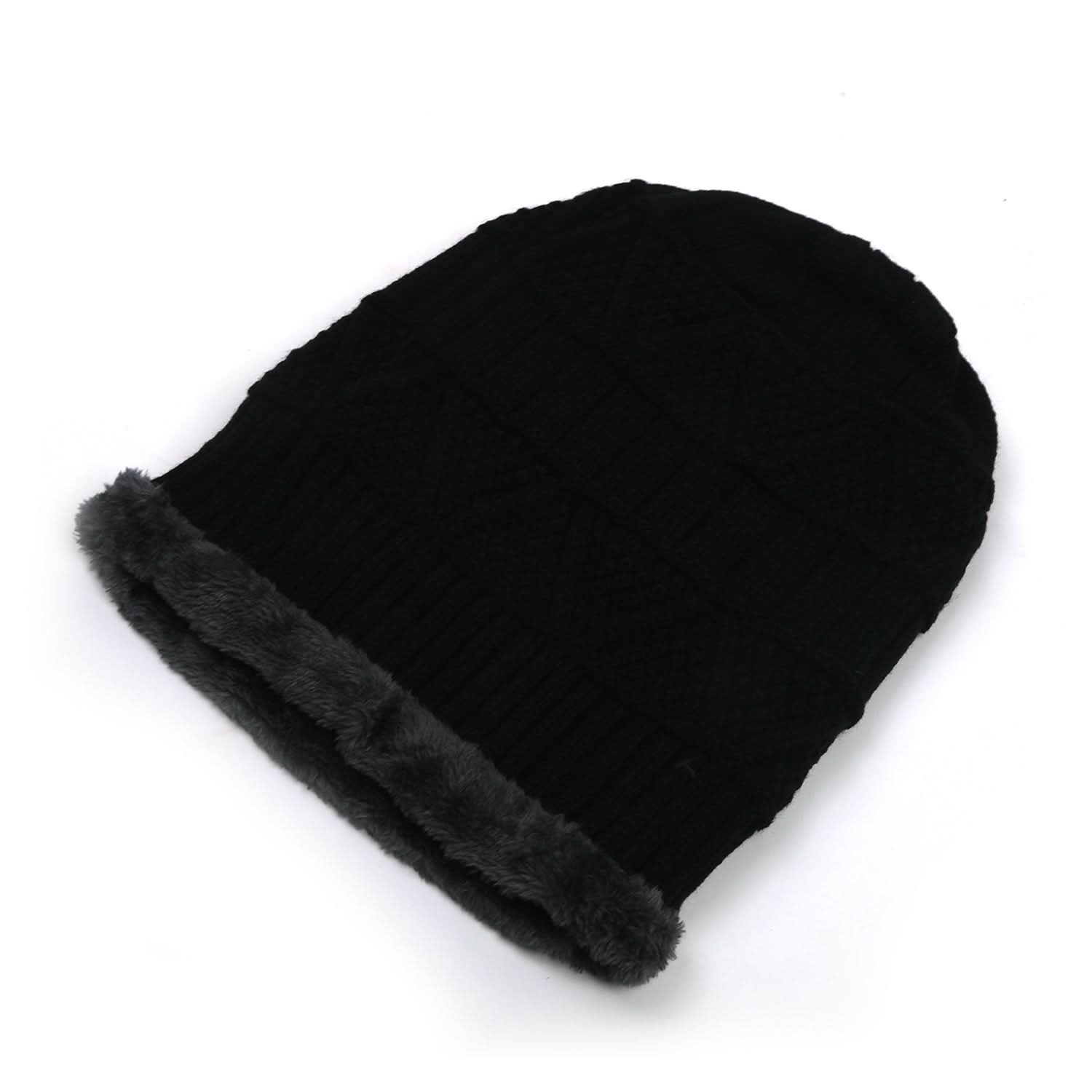 Men's Woolen Cap - Black, Men's Cap & Other Accessories, Chase Value, Chase Value
