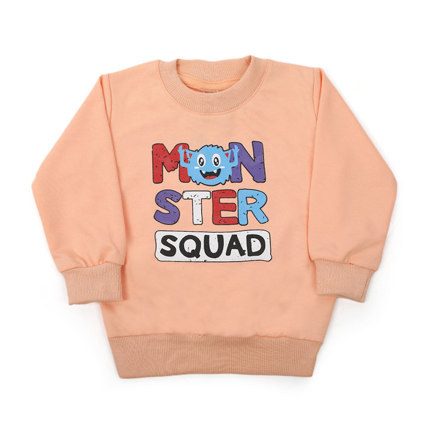 Boys Full Sleeves Sweat Shirt - Peach