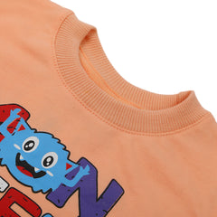 Boys Full Sleeves Sweat Shirt - Peach