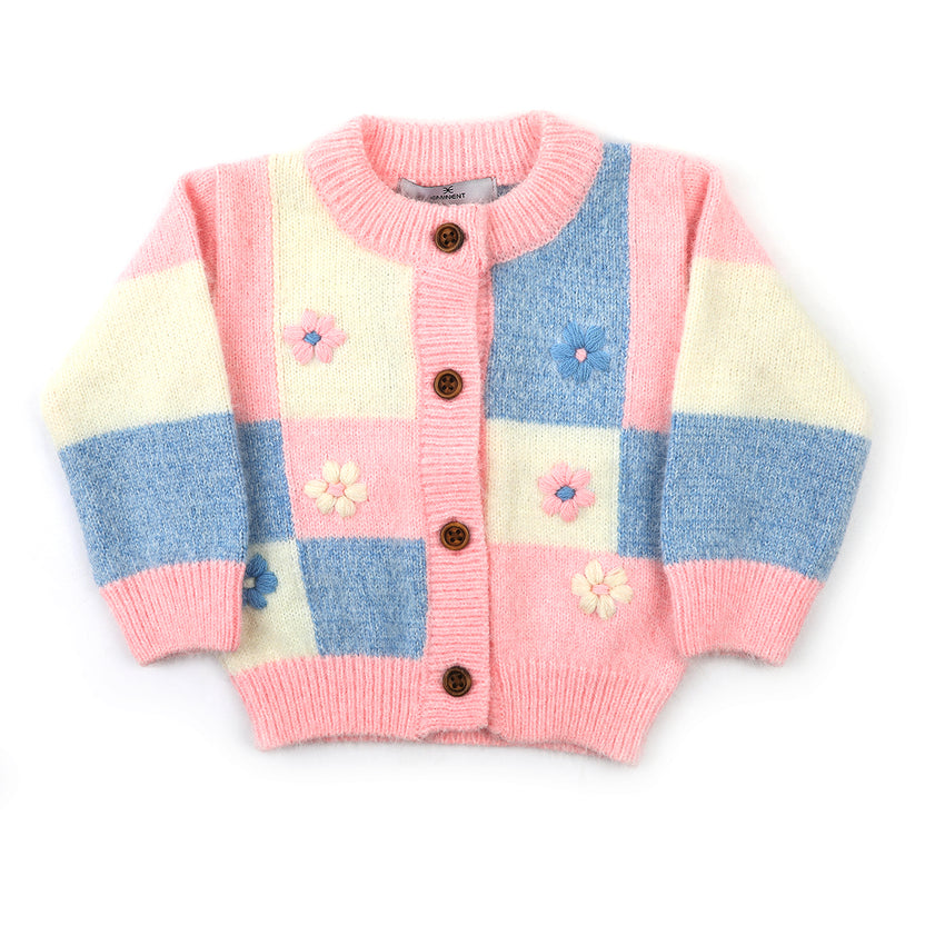 Eminent Newborn Girls Full Sleeves Sweater - Pink