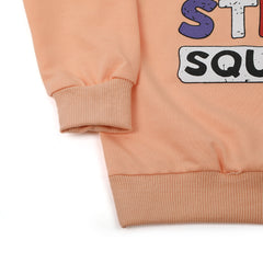 Boys Full Sleeves Sweat Shirt - Peach