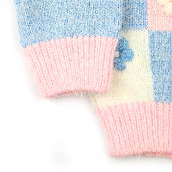 Eminent Newborn Girls Full Sleeves Sweater - Pink