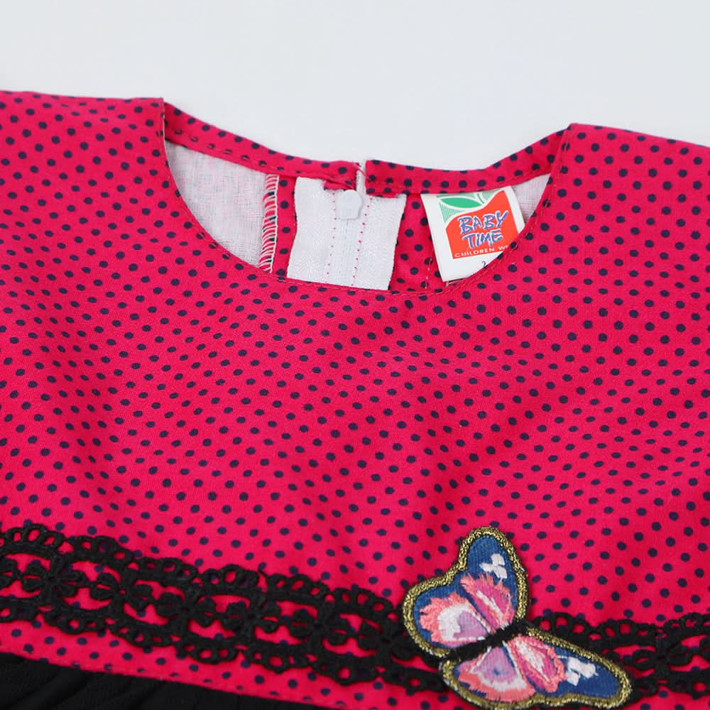 Newborn Girls Frock - Pink & Black, Newborn Girls Frocks, Chase Value, Chase Value