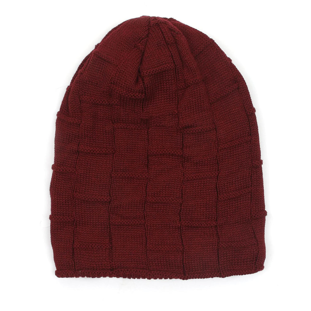 Men's Woolen Cap - Maroon, Men's Cap & Other Accessories, Chase Value, Chase Value