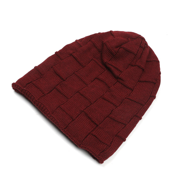 Men's Woolen Cap - Maroon