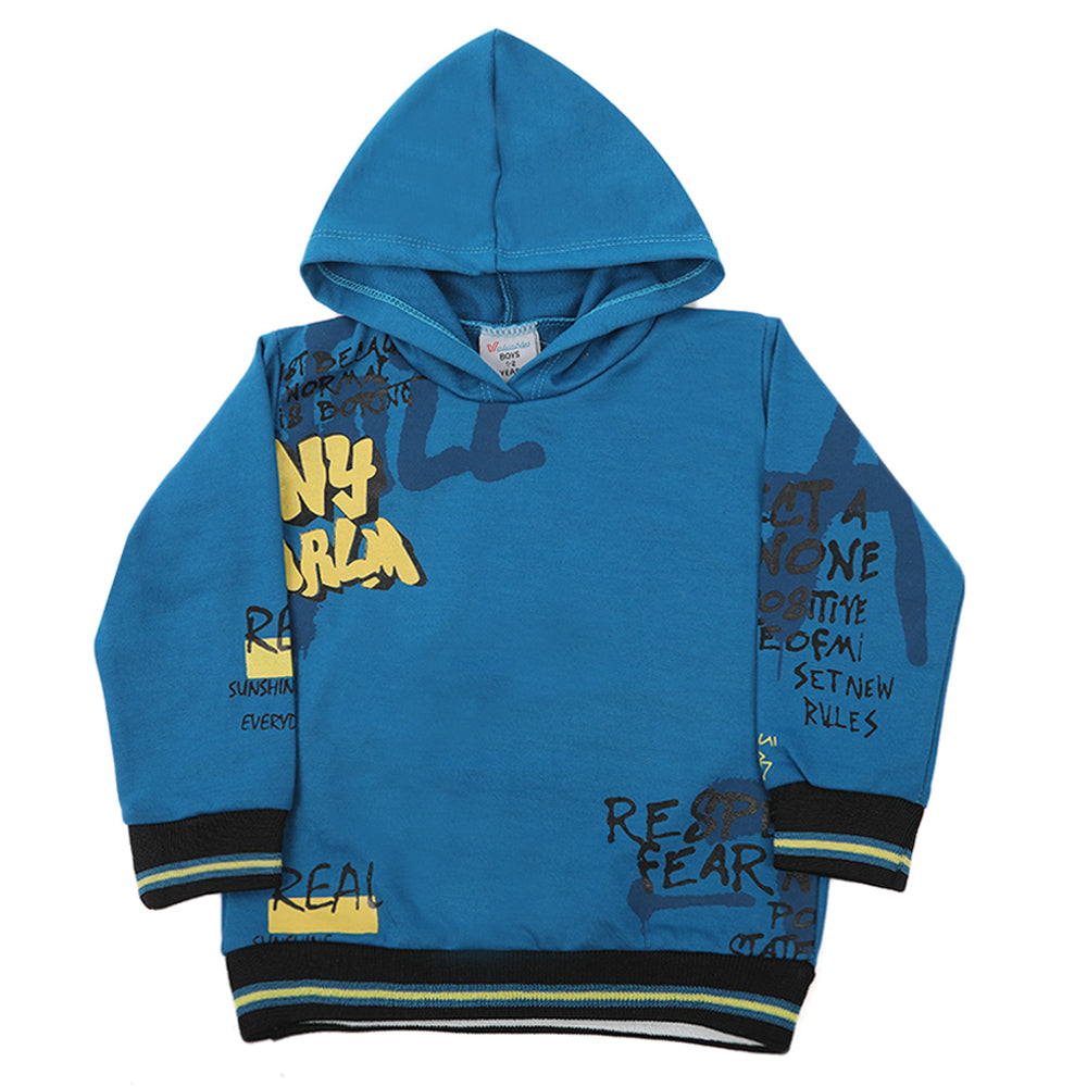 Boys Full Sleeves Hoodie - Steel Blue, Boys Hoodies & Sweat Shirts, Chase Value, Chase Value