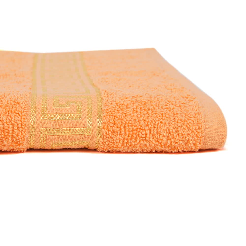 Bath Towel Greek Border - Peach, Bath Towels, Chase Value, Chase Value