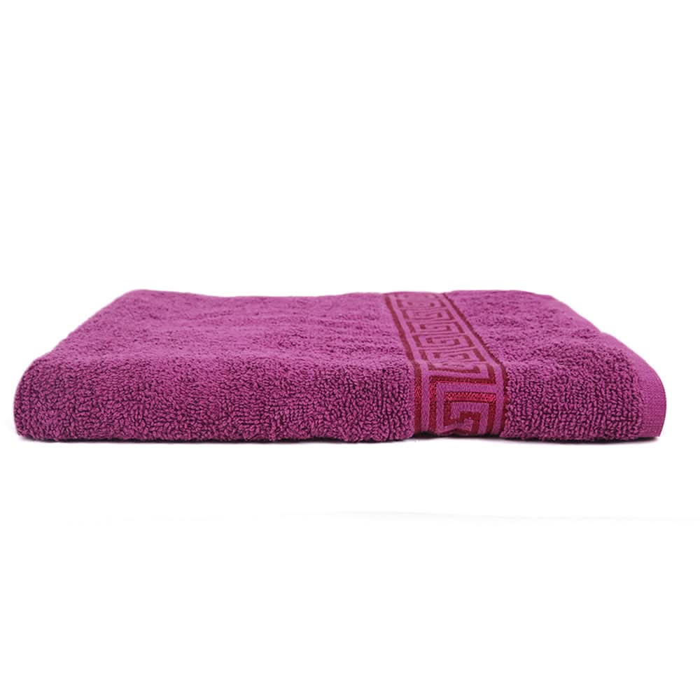 Bath Towel Greek Border - Purple, Bath Towels, Chase Value, Chase Value