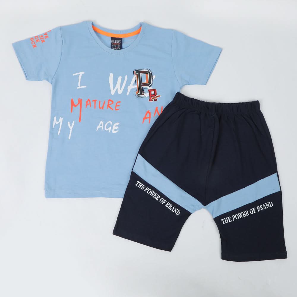 Boys Half Sleeves Suit - Blue, Boys Sets & Suits, Chase Value, Chase Value