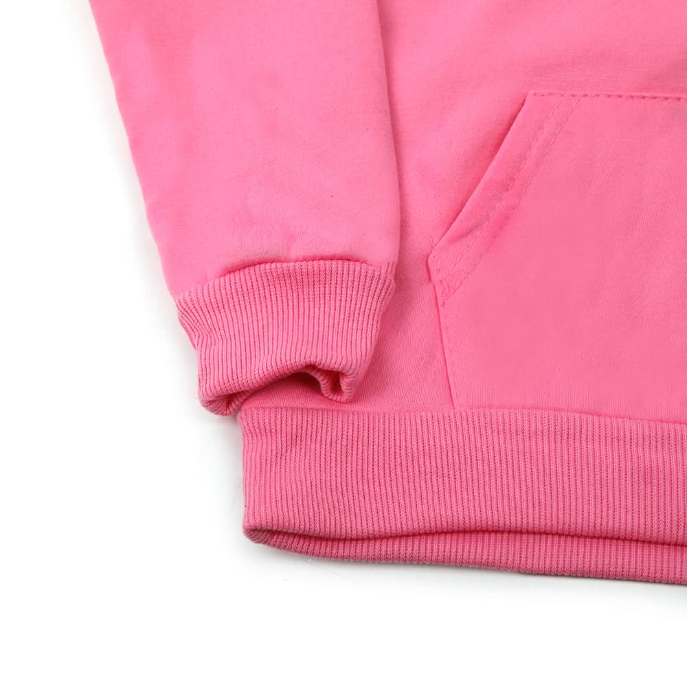 Girls Full Sleeves Hoodie T-Shirt - Pink, Girls Hoodies & Sweat Shirts, Chase Value, Chase Value