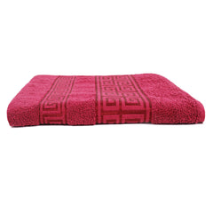 Bath Towel Greek Border - Burgundy