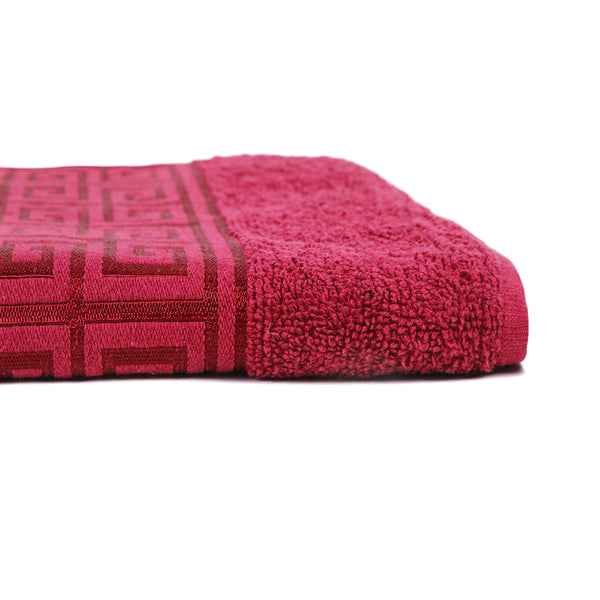 Bath Towel Greek Border - Burgundy