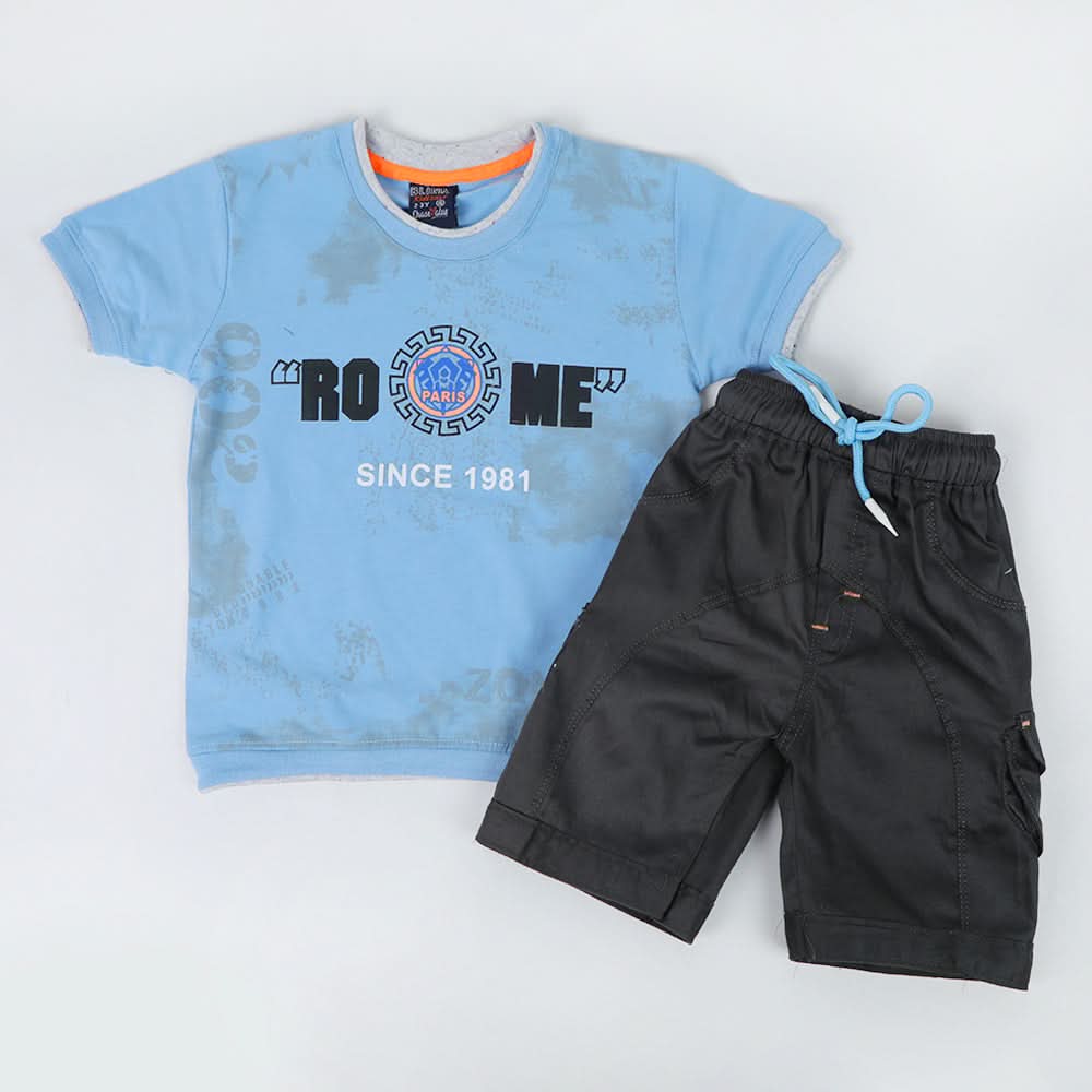 Boys Half Sleeves Suit - Sky Blue, Boys Sets & Suits, Chase Value, Chase Value