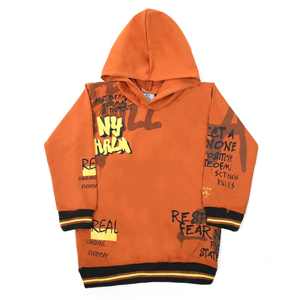 Boys Full Sleeves Hoodie - Rust, Boys Hoodies & Sweat Shirts, Chase Value, Chase Value