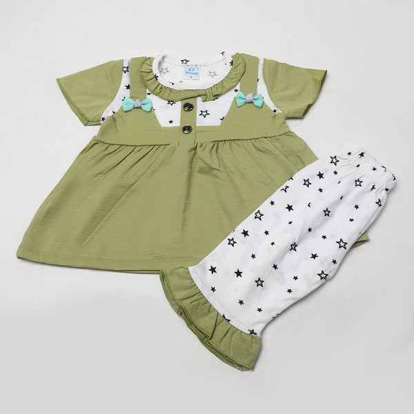 Girls Half Sleeves Suits - Green