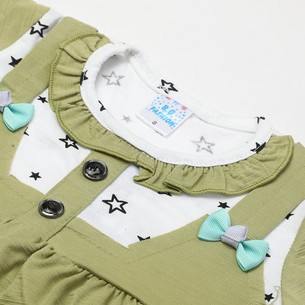 Girls Half Sleeves Suits - Green
