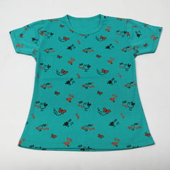 Girls Half Sleeves T-Shirt - Dark Green