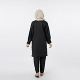 Women's Dyed Solid Co-Ord Set - Black, Women Co-Ord Set, Chase Value, Chase Value