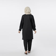 Women's Dyed Solid Co-Ord Set - Black