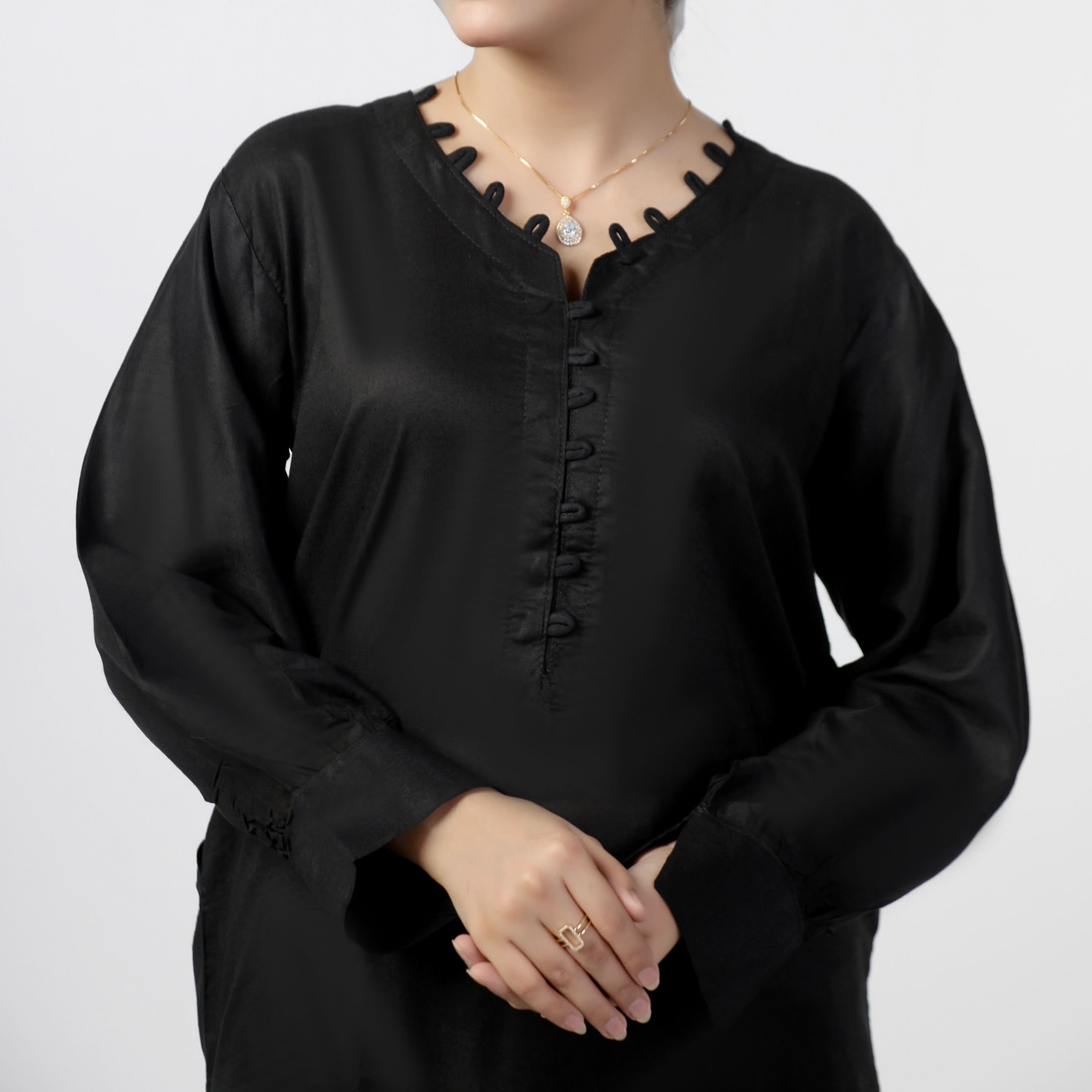 Women's Dyed Solid Co-Ord Set - Black, Women Co-Ord Set, Chase Value, Chase Value