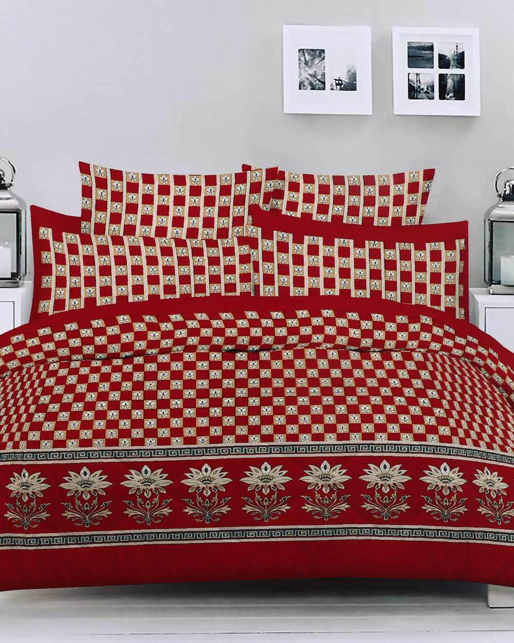 Double Bedsheet 90×94 – Salonika, Double Size Bed Sheet, Chase Value, Chase Value