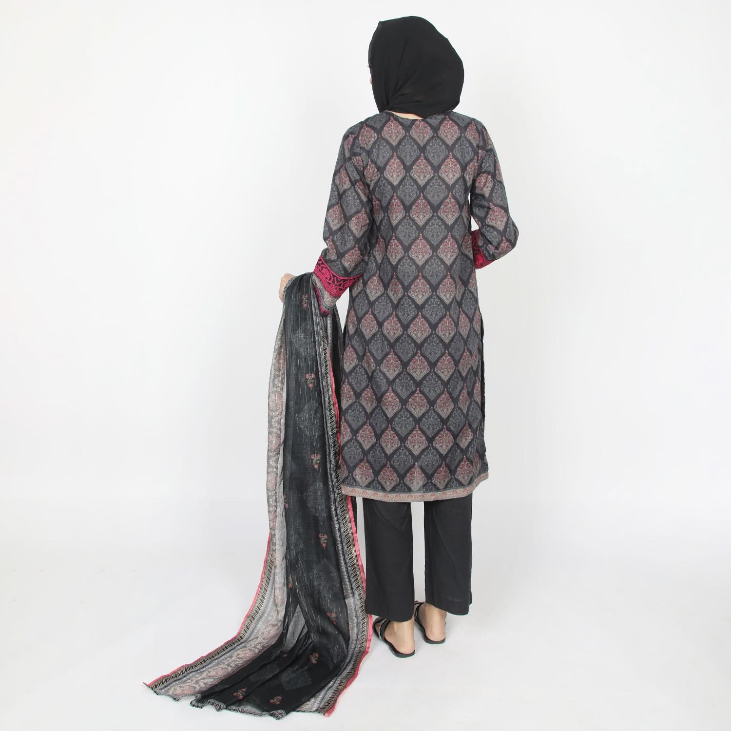 Eminent Women's Embpridered Stitched 03 Pcs Suit - Black, Women Shalwar Suits, Eminent, Chase Value