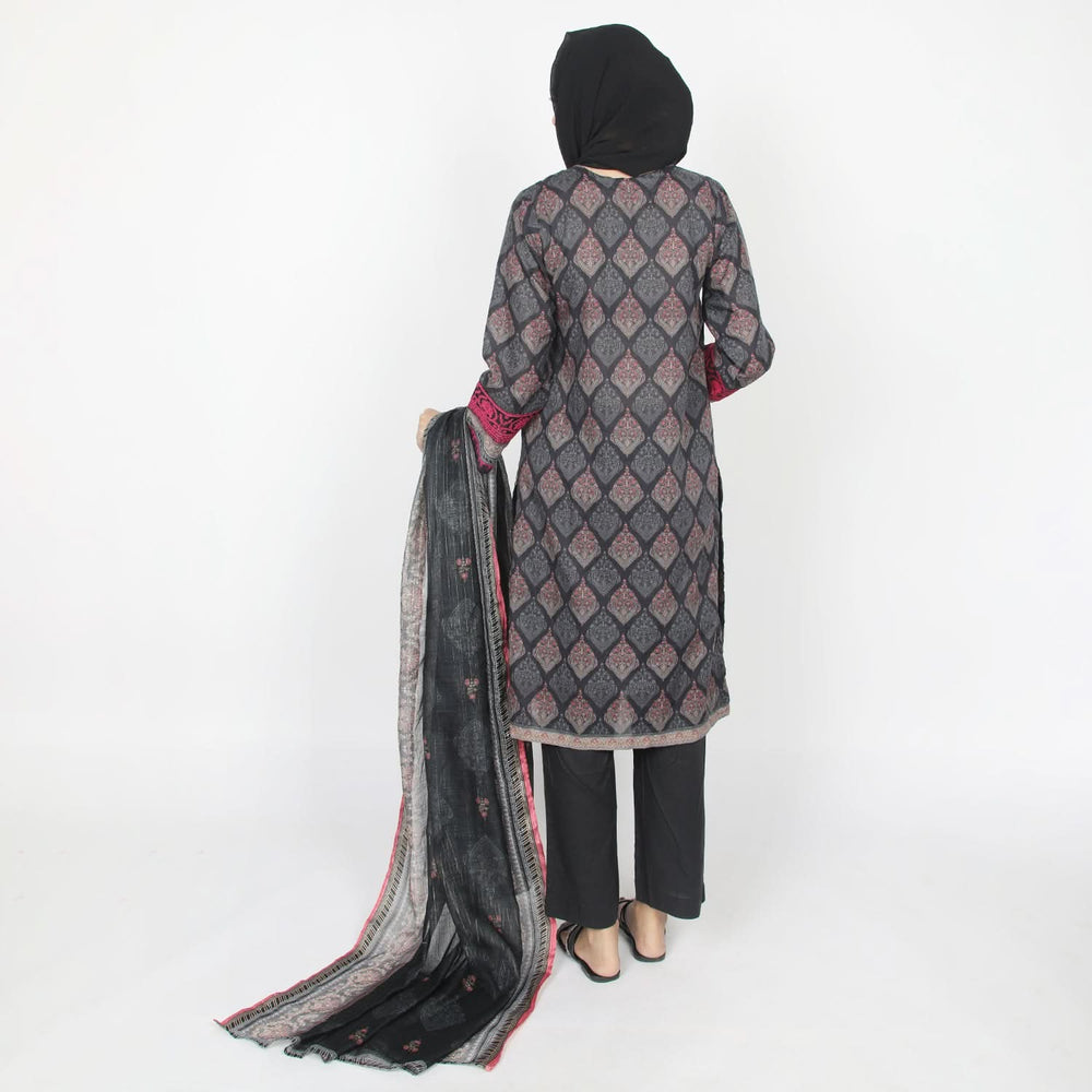 Eminent Women's Embpridered Stitched 03 Pcs Suit - Black, Women Shalwar Suits, Eminent, Chase Value