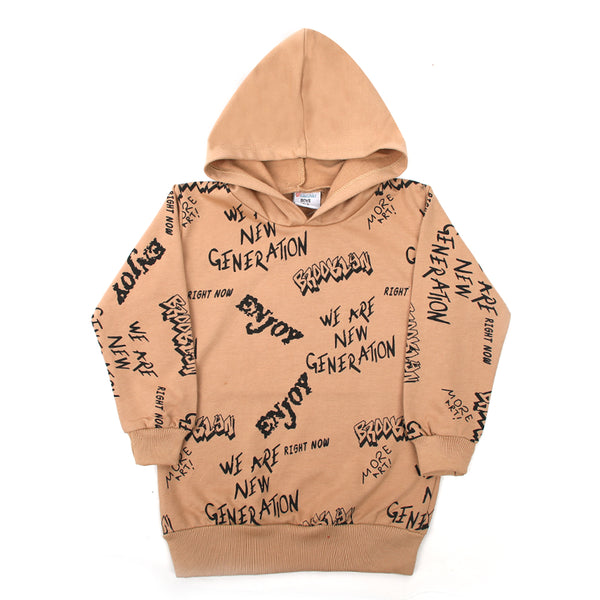 Boys Full Sleeves Hoodie - Brown