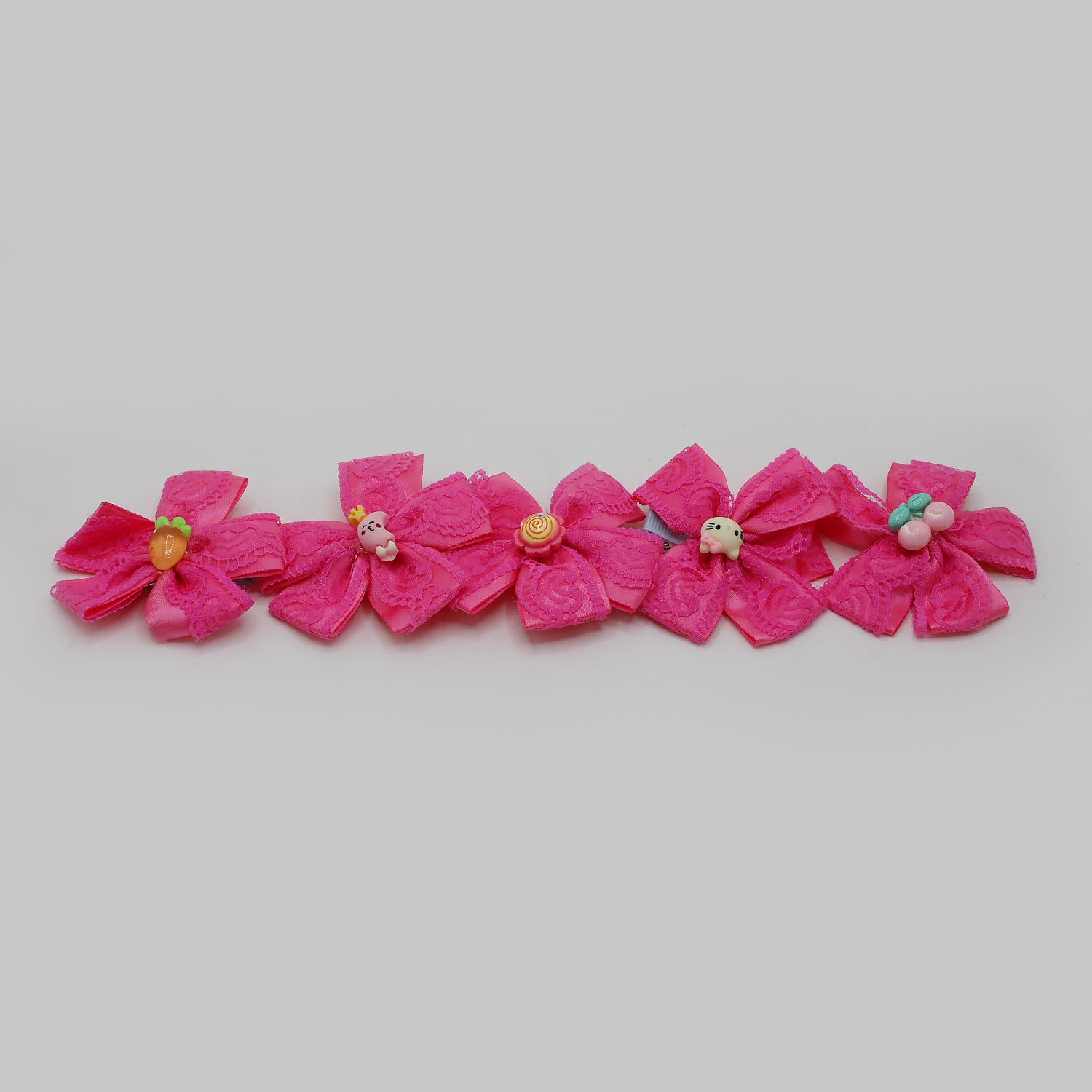 Fancy Hair Pin For Girls Pack Of 5 - Dark Pink, Girls Hair Accessories, Chase Value, Chase Value