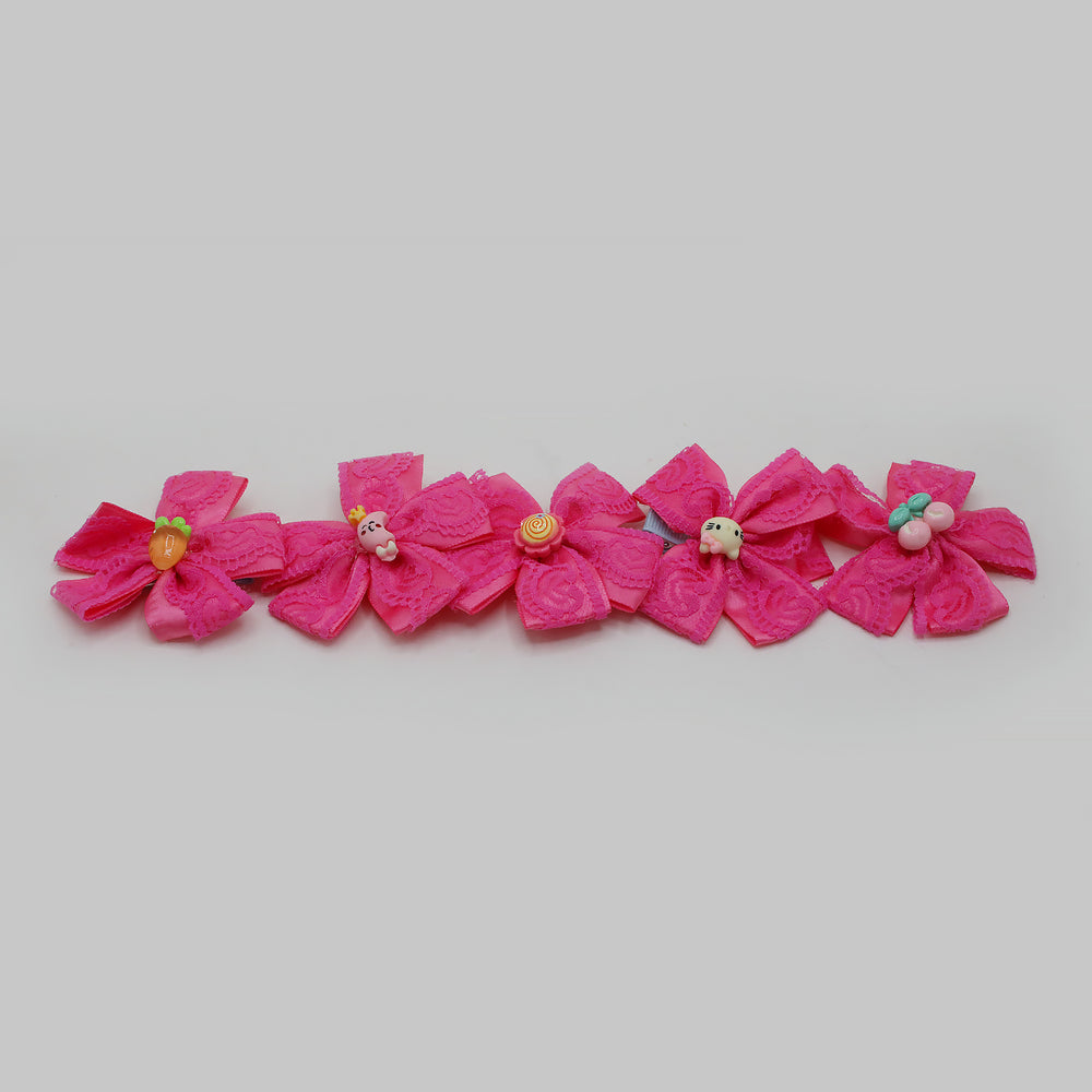 Fancy Hair Pin For Girls Pack Of 5 - Dark Pink, Girls Hair Accessories, Chase Value, Chase Value