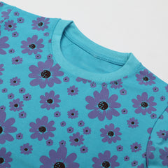 Girls Half Sleeves T-Shirt - Blue