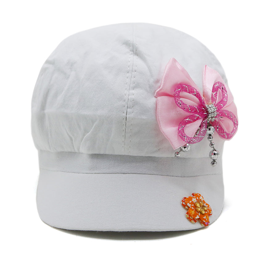 Girls P Cap - White