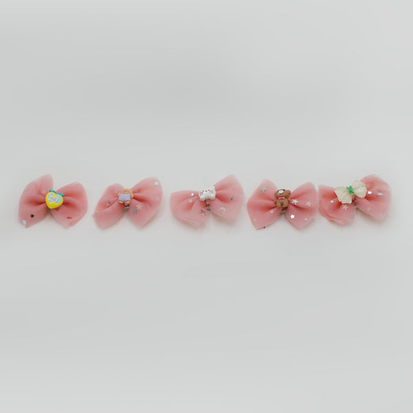 Fancy Hair Pin For Girls Pack Of 5 - Peach