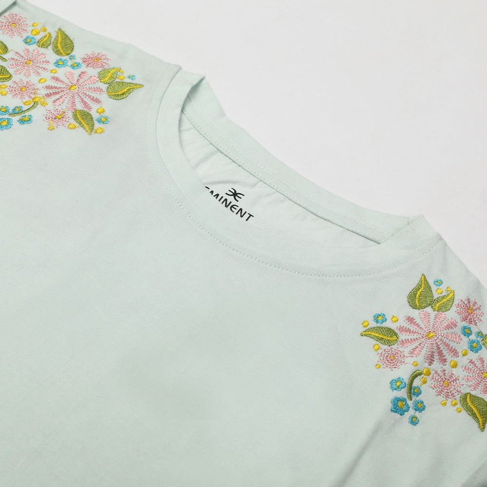 Eminent Girl's Half Sleeves T-Shirt - Sea Green, Girls T-Shirts, Eminent, Chase Value