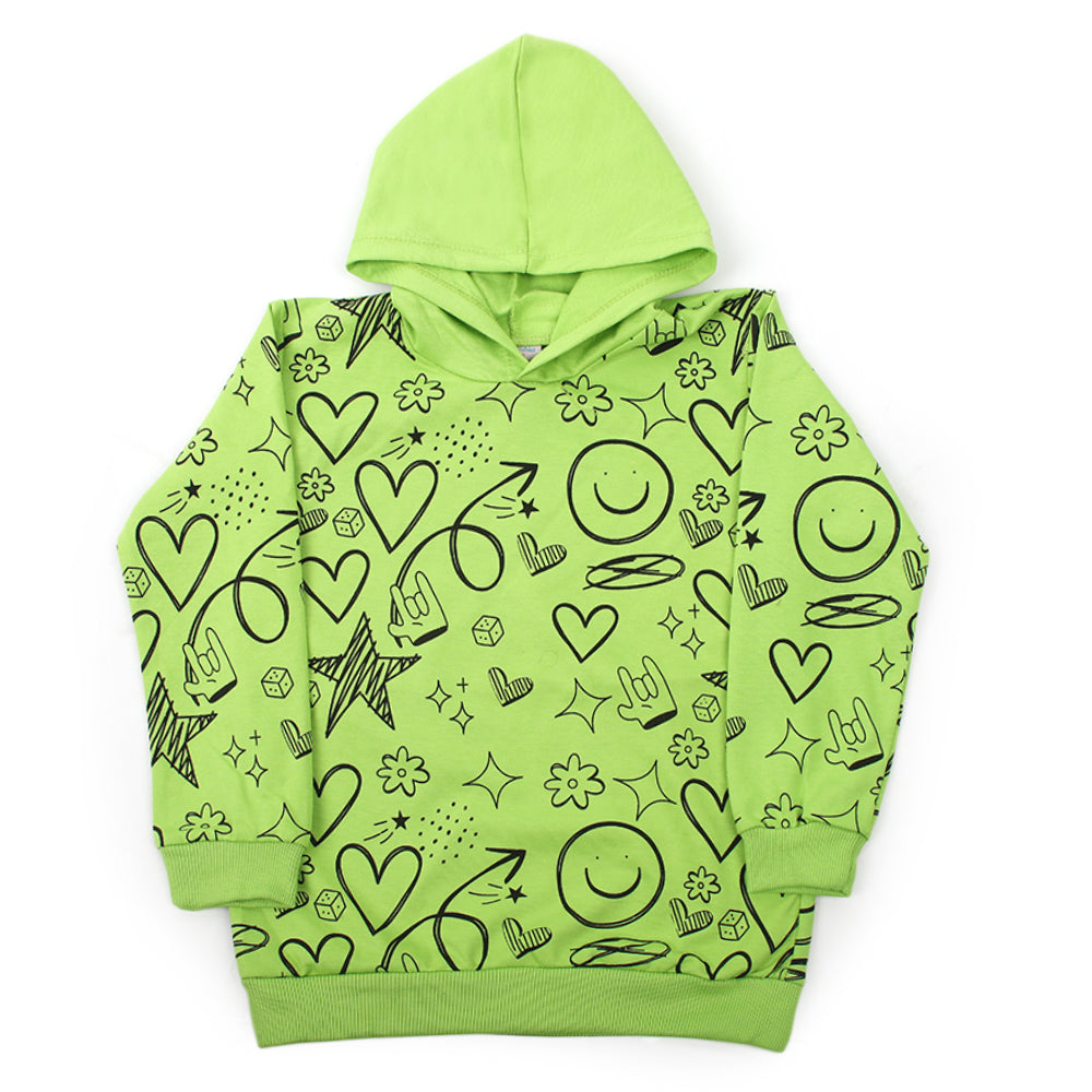 Girls Full Sleeves HoodieT-Shirt - Light Green, Girls Hoodies & Sweat Shirts, Chase Value, Chase Value