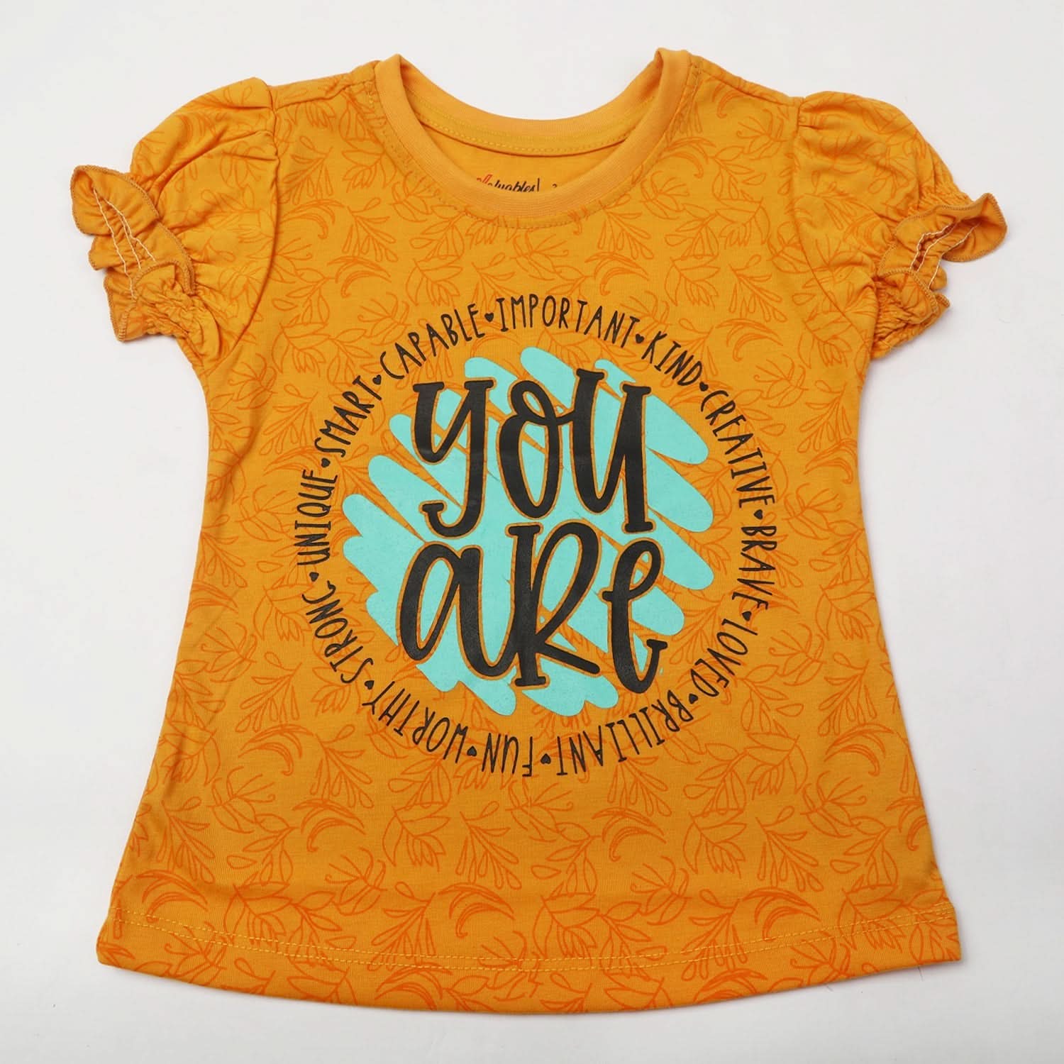 Girl's Half Sleeves T-Shirt - Orange, Girls T-Shirts, Chase Value, Chase Value