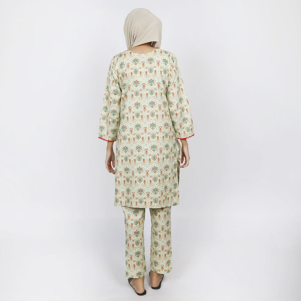Women's Khaddar 2pcs Stitched Suit - Light Green, Women Shalwar Suits, Chase Value, Chase Value