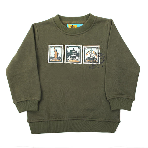 Eminent Boys Full Sleeves Sweat Shirt - Olive