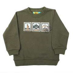 Eminent Boys Full Sleeves SweatShirt - Olive