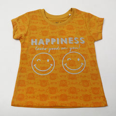 Girl's Half Sleeves T-Shirt - Mustard