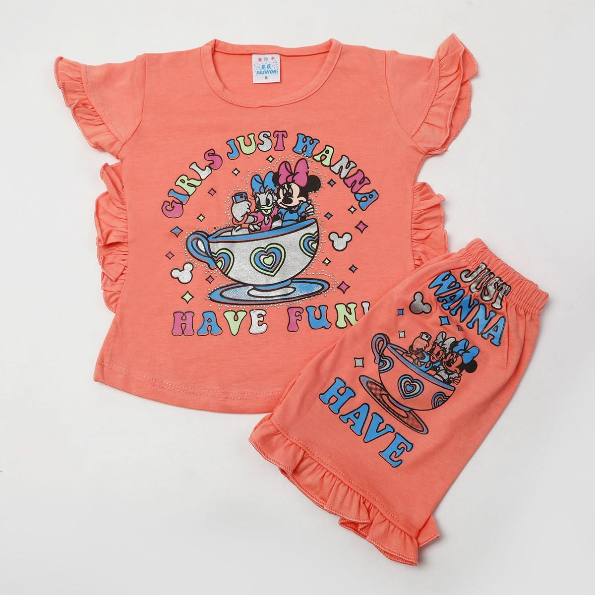 Girls Half Sleeves Suits - Peach, Girls Suits, Chase Value, Chase Value