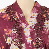 Women's Embroidered Kurti - Burgundy, Women Ready Kurtis, Chase Value, Chase Value