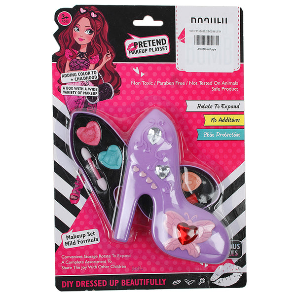 Heel Design Beauty Fashion Makeup Kit For Kids - Purple