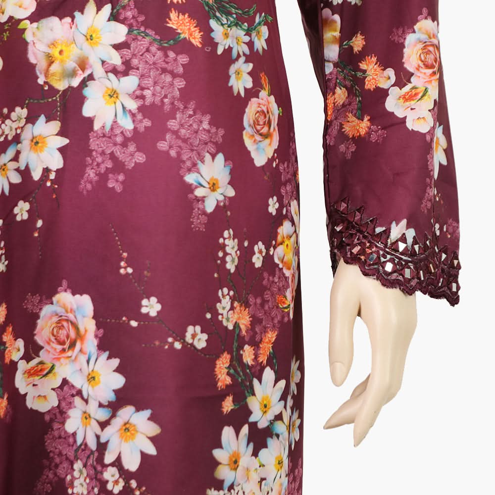Women's Embroidered Kurti - Burgundy, Women Ready Kurtis, Chase Value, Chase Value