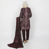Women's Printed 3pcs Suit - Maroon, Women Shalwar Suits, Chase Value, Chase Value