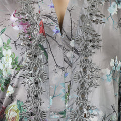 Women's Embroidered Kurti - Grey