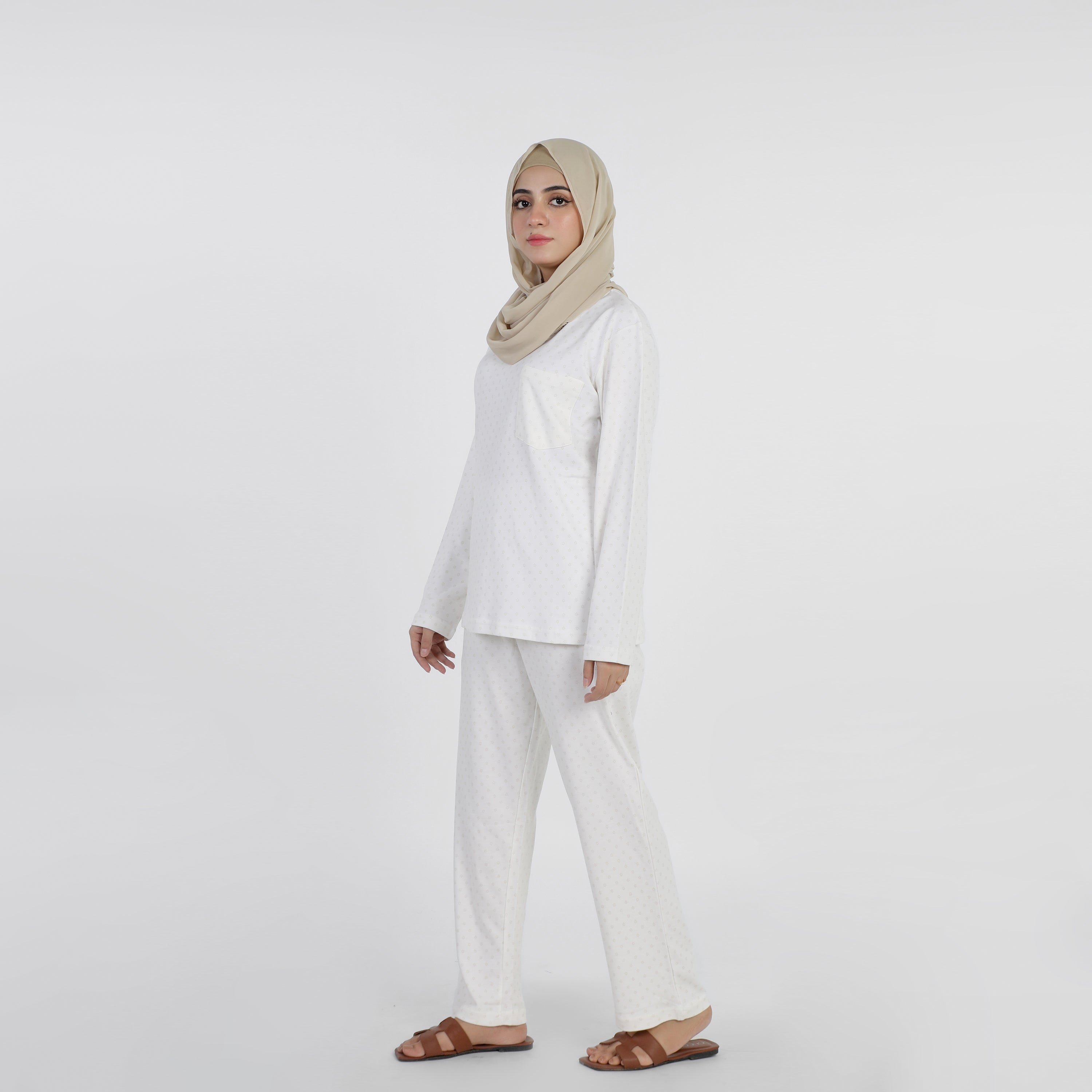 Eminent Women's Full Sleeves Night Suit - White, Women Two Piece Outfit, Eminent, Chase Value